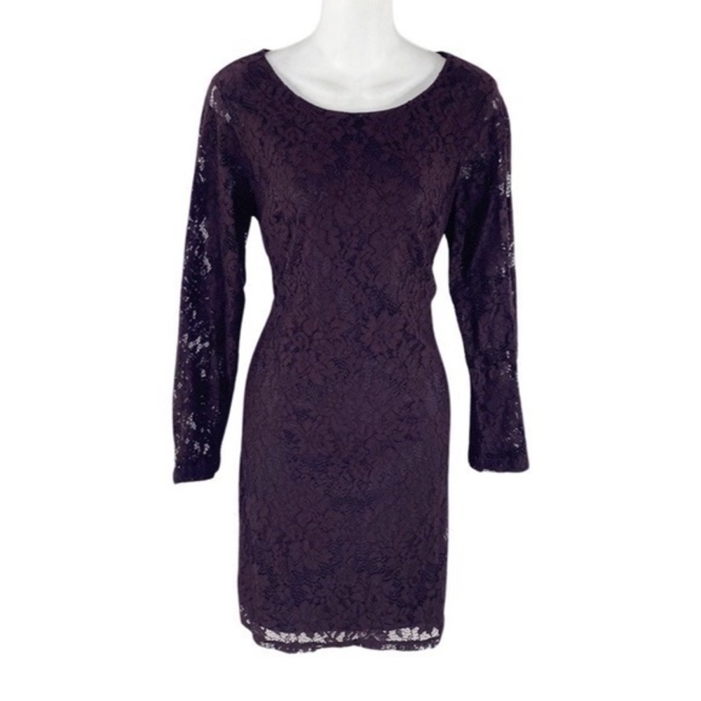 NWT Apt. 9 deep purple plum lace dress OO27